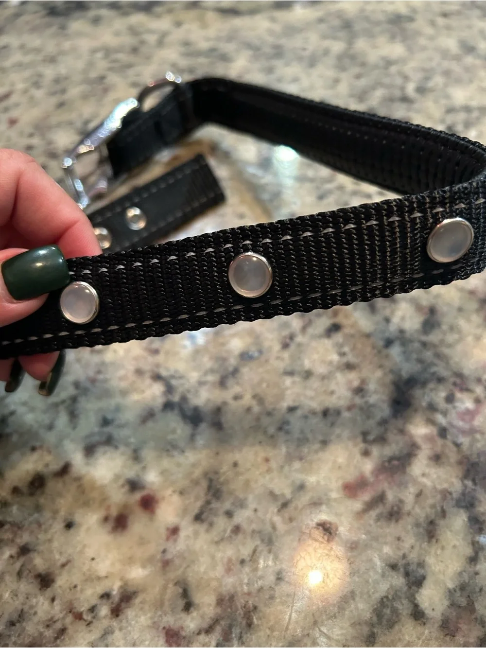 Black Dog Leash and Collar Set - Durable Nylon Lead